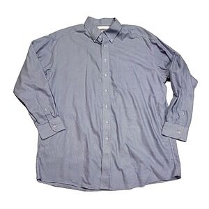 Gold Label Roundtree Non Iron Houndstooth Button-Down Dress Shirt Men's 17 -34